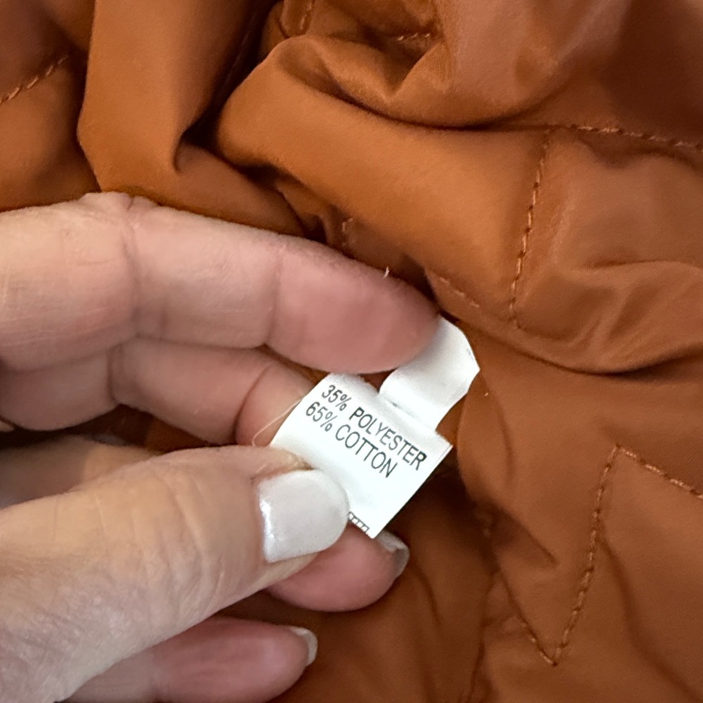 Women's Quilted Belted Jacket - NWOT Rust M - Picture 9 of 10